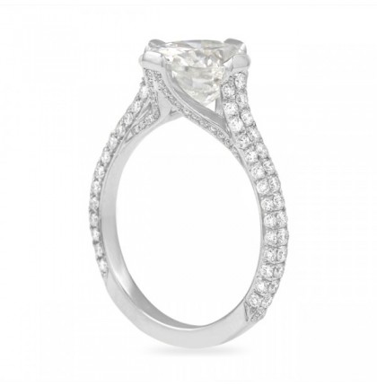 oval moissnite custom engagement ring