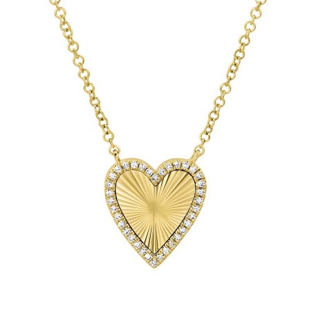 Faceted Heart Diamond Necklace 