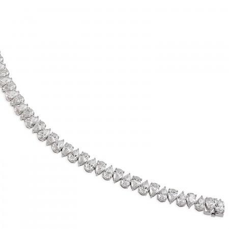 12 carat Pear Shape Lab Diamond Alternating Tennis Bracelet circle