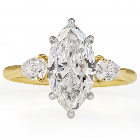 2.01 carat Marquise Diamond Three-Stone Ring flat