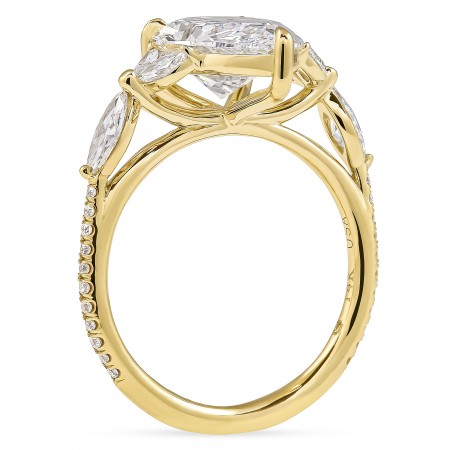 3.08 carat Pear Shape Lab Diamond Seven-Stone Ring