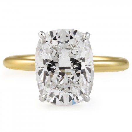 4.58 carat Cushion Cut Lab Diamond Solitaire Ring flat