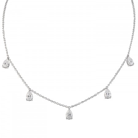 Floating Pear Shape Lab Diamond Necklace
