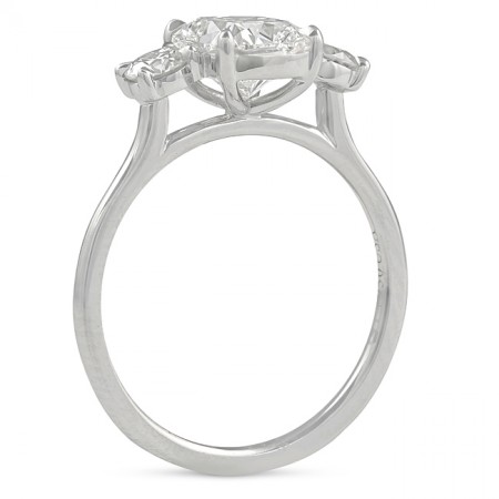 1.50 carat Cushion Cut Diamond Three-Stone Engagement Ring flat