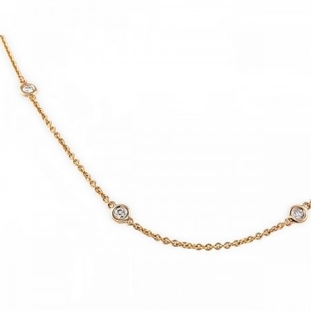 .55 carat TW Diamond by the Yard Rose Gold Necklace