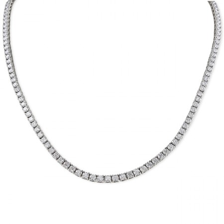 12.9 carat TW Lab Diamond Four Prong Tennis Necklace full