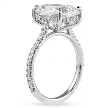 4.58 carat Cushion Cut Lab Diamond Engagement Ring flat