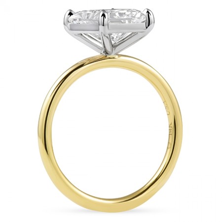 2.71 carat Radiant Cut Lab Diamond Two-Tone Solitaire Ring flat