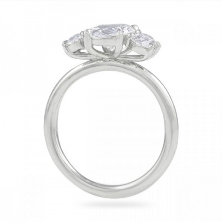 1.41 carat Oval Diamond Three-Stone Engagement Ring flat