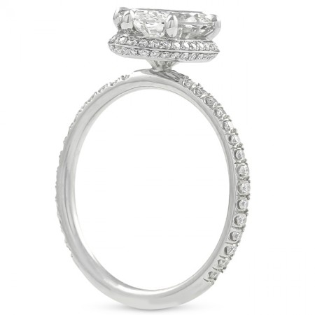 1.50 carat Oval Diamond Hidden Halo™ Engagement Ring front view