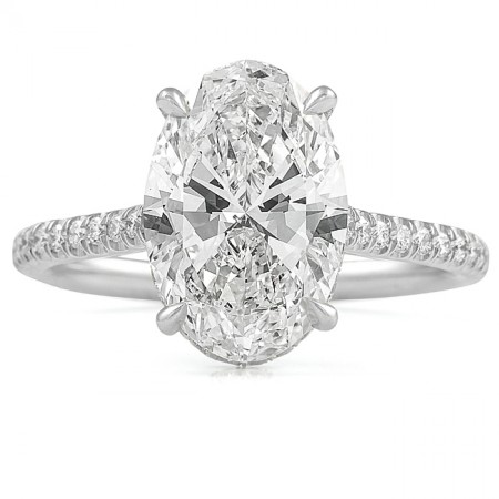 3.06 carat Oval Diamond Double Signature Wrap Ring front view