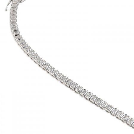 6.89 carat Bezel Set Emerald Cut Diamond Tennis Bracelet round