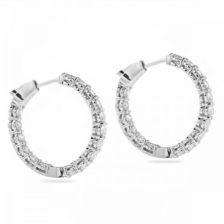 3.20 Carat Inside-Out Diamond Hoop Earrings