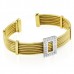 cuff bracelet yellow gold with diamond center