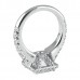 3.50 carat Princess Cut Diamond Halo Engagement Ring upside down