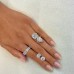 4.43 carat Asscher Cut Lab Diamond Bezel Set Ring lifestyle