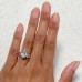 2.76 carat Oval Lab Diamond Bezel Set Pave Wrap Ring lifestyle hand