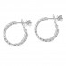 3.1 carat Emerald Cut Lab Diamond Bezel Hoop Earrings profile