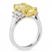 5 carat Fancy Yellow Radiant Diamond Seven-Stone Ring profile