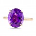 Amethyst Rose Gold Solitaire Ring top