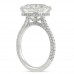 Asscher Cut Moissanite Three Row Band Engagement Ring profile view