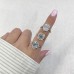2.76 carat Oval Lab Diamond Bezel Set Pave Wrap Ring lifestyle finger