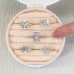 3.02 carat Emerald Cut Lab Diamond Three-Stone Ring lifestyle pink box