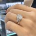 3.54 carat Cushion Lab Diamond 7-Stone Engagement Ring lifestyle