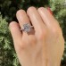 4.02ct Radiant Cut Diamond Three-Row Band Engagement Ring lifestyle