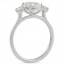1.50 carat Cushion Cut Diamond Three-Stone Engagement Ring profile