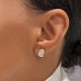 3.45 carat TW Cushion Cut Bezel Lab Diamond Studs lifestyle ear