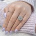 4.2ct Radiant Cut Diamond Three-Stone Engagement Ring hand