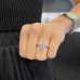2.50 carat Round Diamond Lotus Solitaire Engagement Ring fist