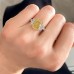 4.02 carat Fancy Yellow Radiant Diamond Three-Stone Ring lifestyle