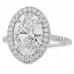 2.73 carat Oval Lab Diamond Double Edge Halo Engagement Ring flat