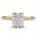 1.6ct Radiant Cut Lab Diamond Pave Prong Ring front