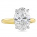 4.06 carat Oval Lab Diamond Two-Tone Solitaire Engagement Ring flat