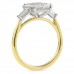 2.72 carat Emerald Cut Lab Diamond Three-Stone Engagement Ring profile