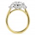 3.07 Antique Cushion Lab Diamond Three-Stone Engagement Ring profile