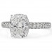 2.26 carat Lab Cushion Diamond Three-Row Engagement Ring flat