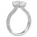 2.26 carat Lab Cushion Diamond Three-Row Engagement Ring profile