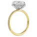 3.75 carat Antique Oval Lab Diamond Compass Set Engagement Ring profile