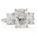 3.77 carat Cushion Cut Lab Diamond Three-Stone Ring flat