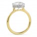 2.76 carat Oval Lab Diamond Bezel Set Pave Wrap Ring profile