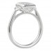 3.02 carat Emerald Cut Lab Diamond Bezel Set Three-Stone Ring profile