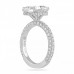 3.26ct Pear Shape Diamond Triple-Row Engagement Ring profile