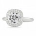 round diamond in cushion halo with plain band