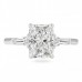 2.01 carat Radiant Cut Diamond Three-Stone Engagement Ring flat