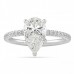 1.79 carat Pear Shape Diamond Pave Prong Engagement Ring flat