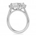 3.02ct Emerald Cut Diamond Three-Stone Engagement Ring profile